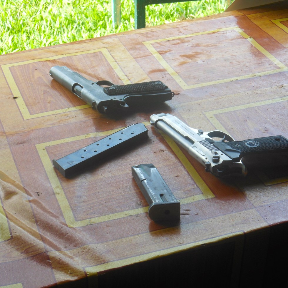Shooting Range in Laos Southeast Asia Traveling Travelling Malaysia Thailand Singapore Guns Weapons Colt Magnum M16