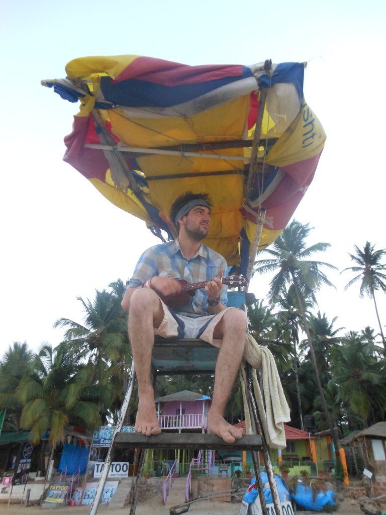 palolem beach goa india ukulele